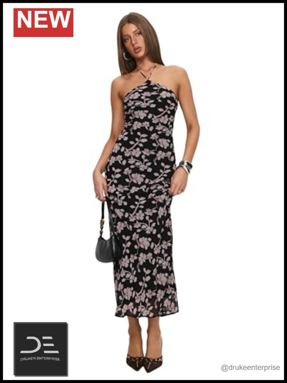 Halter Maxi Dress Floral
